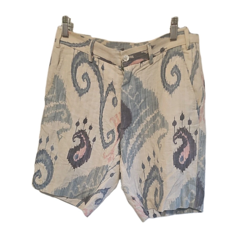 J.McLaughlin Men's Blue hues Linen Shorts Size 30